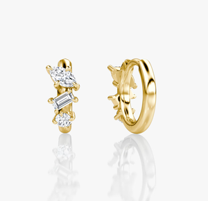 <b>Hoops</b> Earrings Diamond Earrings Gold and <b>Silver</b> Earrings Natural and Lab Grown Diamonds Earrings <b>Hoops</b> Fine Jewelry for Women - Product Image 4