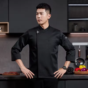 เสื้อเชฟแขนยาวสำหรับผู้ชาย ระบายอากาศได้ดี เหมาะสำหรับโรงแรม ร้านอาหาร พนักงานครัว พนักงานเสิร์ฟ ผ้าถักยืดหยุ่น พิมพ์ลายดิจิตอล โพลีเอสเตอร์ - Product Image 3