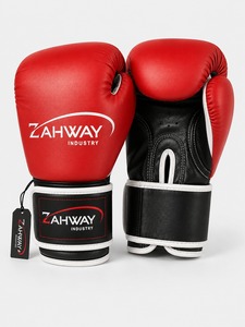 Gants de boxe de haute qualité, matière en cuir de vachette, évacuation de l'humidité, fermeture auto-agrippante, nouveau style très vendu - Product Image 6