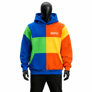 Sweat à capuche de ski imperméable personnalisé pour homme, coupe oversize, pull de snowboard patchwork, long, en polaire, streetwear, vêtements de sport d'hiver - Product Image 1