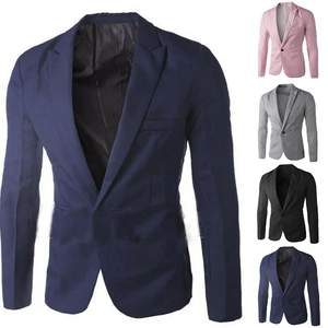 Men Long Sleeve Lapel <b>Suit</b> Fashion Solid Slim One <b>Button</b> Male Business Wedding <b>Suit</b> <b>Button</b> Buckle Formal Jacket - Product Image 5