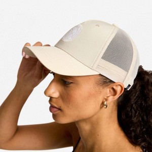 Nouvelle casquette trucker en maille beige au design personnalisé avec logo blanc sur le panneau avant, ajustable, 6 panneaux, décontractée, pour adultes, printemps-été - Product Image 6