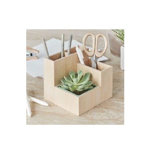 Organisateur de bureau moderne en bois mat, support à stylos, boîte de rangement multi-compartiments, support autoportant pour fournitures de bureau pour la maison et le bureau - Product Image 6