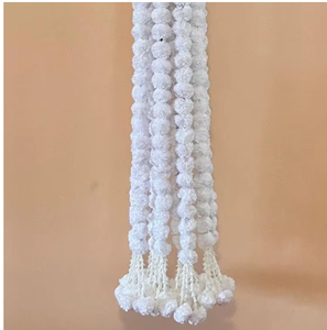Guirlande de fleurs traditionnelle orange, jaune et rouge, décoration suspendue pour la maison, pour Diwali, salon intérieur, 100% faite à la main en fibres végétales - Product Image 5
