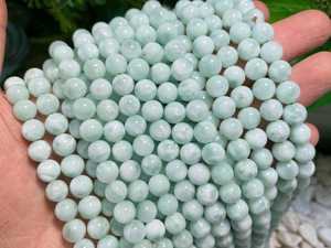 Perles rondes lisses en angelite verte naturelle 4mm 6mm 8mm 10mm 12mm, pierres précieuses en vrac pour la fabrication de bijoux - Product Image 4