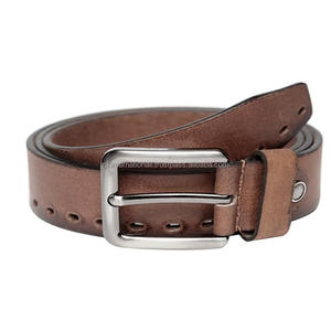 Cinturón de Cuero Genuino para Hombre, Estilo Retro, Cuero de Vaca de Primera Capa, Curtido Vegetal, con Hebilla de Pin, Venta al Por Mayor de Fábrica - Product Image 4