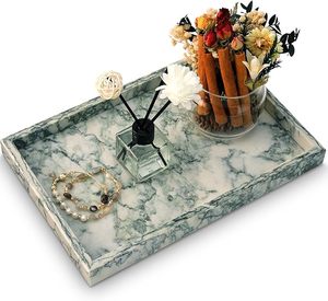 Bandeja de servir de mármol del fabricante OEM con asas de acero inoxidable para regalos de boda, regalos corporativos y decoración del hogar. - Product Image 1