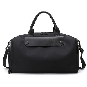 Unisex Nylon Weekender Duffle Bag Black Water Resistant Zipper Closure <b>Soft</b> Handle Travel <b>Luggage</b> 20-35L Capacity - Product Image 1