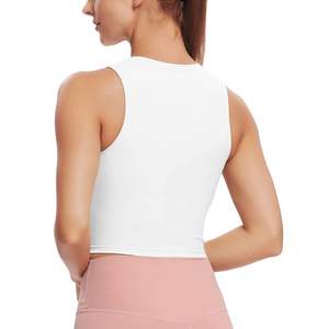 Top Corto sin Mangas para Mujer con Cuello Alto y Diseño de Espalda Cruzada, Lavable a Máquina, Ideal para Entrenamiento en Verano - Product Image 3