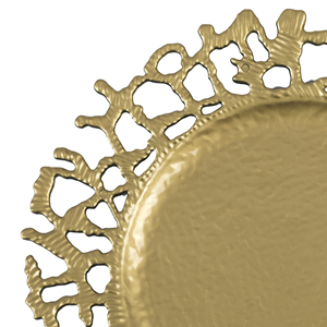 Assiette de présentation en cuivre métallisé de luxe pour la décoration de table de mariage et de banquet - Product Image 2