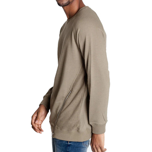 Men's <b>Hooded</b> Raglan Sleeve Sweatshirt Solid Color Zipper Detail Casual Pullover Oversized Fit <b>Fleece</b> Knitted Lined - Product Image 3