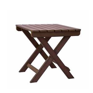 Handmade <b>Wooden</b> Outdoor Adirondack Natural Brown <b>Foldable</b> Coffee <b>Table</b>, Patio End <b>Table</b> for Poolside Garden, Living Room, Brown - Product Image 3
