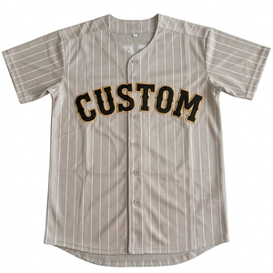 Lightweight Custom pinstripe baseball jersey custom embroidery team name number Breathable <b>athletic</b> sports jersey apparel - Product Image 1