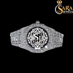 Alta calidad Iced Out Diamond Número romano Dial Hip Hop Estilos y reloj de diamantes personalizado disponible a un precio asequible - Product Image 1