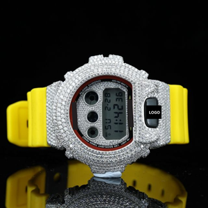 นาฬิกาเพชรโมอิสซาไนต์คุณภาพเยี่ยม ดีไซน์หรูหราสำหรับผู้หญิง สายแบบกำไลข้อมือประดับเพชรระยิบระยับ พร้อมจำหน่าย - Product Image 1