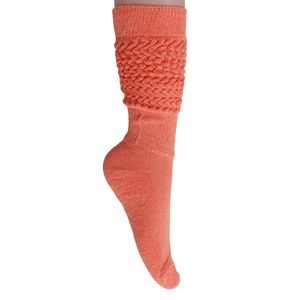 Light Orange Cotton <b>Knee</b>-<b>High</b> Slouch <b>Socks</b> for Women 6 Pairs-Shoe Size 5 to 10 - Product Image 4