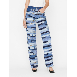 Pantalon de jogging en jean bleu pour femme, taille élastique, coupe ample, style décontracté, vente chaude, prix abordable, vente en gros - Product Image 2