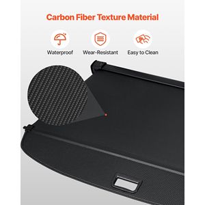 Aggiornamento struttura in fibra di carbonio coprisabugli retrattile scudo Privacy Anti-sbirciatura per Toyota RAV4 2019-2025 auto Cargo 5 posti - Product Image 5