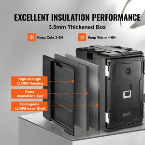 Contenitore Termico per Alimenti da 109 Qt con Controllo Manuale della Temperatura, Doppia Chiusura a Fibbia, Caricamento Frontale, Scatola Termica per Catering in Materiale LLDPE con H - Product Image 3