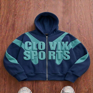CLOVIX SPORTS Sweat à capuche zippé pour homme en tissu softshell, veste entièrement zippée, logo personnalisé, vêtements de sport coupe-vent - Product Image 6