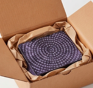 Porta pañuelos morado con borde festoneado, diseño moderno con patrón de puntos y patas redondas, soporte decorativo independiente para el hogar - Product Image 6
