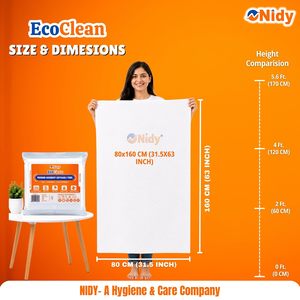 ผ้าเช็ดตัวแบบใช้แล้วทิ้ง NIDY |   แพ็ค 10 ชิ้น (80x160 ซม.) |   ผ้าไม่ถักทอ เป็นมิตรกับสิ่งแวดล้อม กันน้ำ ระบายอากาศได้ |   สปา ซาลอน สำหรับใช้ในทางการแพทย์ |   การดูแล - Product Image 5