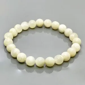 Natural White Moonstone 8mm Smooth Round AA Grade Gemstone Beads <b>Stretch</b> <b>Bracelet</b> Healing Jewelry Wholesale - Product Image 3