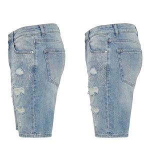 Pantalones Cortos de Algodón Suave Elástico de Alta Calidad para Uso Diario, Estilo Veraniego, Listos para Usar, con Pedrería, para Hombre - Product Image 3