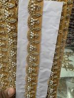 Dentelle brodée vintage à motif arc-en-ciel métallique fantaisie, perles de polyester à paillettes, écologique, soluble dans l'eau, couleur personnalisée