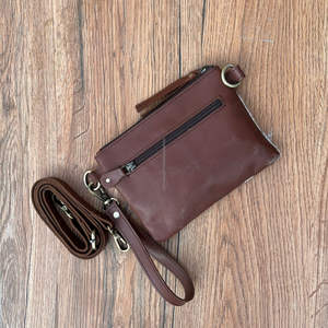 Elegante bolso de mano Mini bandolera de cuero genuino para mujer, con borlas bolso de mano, cremallera Floral, bolso occidental de tamaño pequeño - Product Image 5