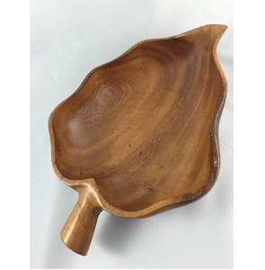 Bol en bois massif artisanal en forme de feuille pour la vaisselle de table à la maison, bol de service alimentaire à prix incroyable - Product Image 1