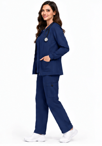 Ensemble de tenue médicale 3 pièces personnalisé, extensible, respirant, de haute qualité, avec détection d'aiguilles, unisexe, pour médecins et hôpitaux - Product Image 2
