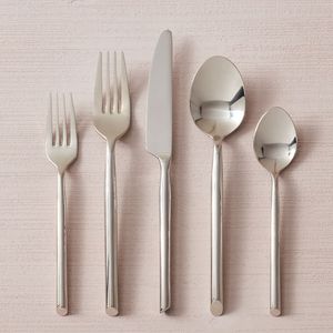 Elegant Stainless Steel Flatware Set High <b>Mirror</b> Polish Rust Resistant Wedding Occasion Metal Cutlery - Product Image 6