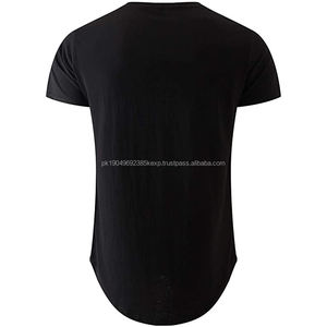 Custom <b>Mens</b> 100% Cotton Hipster Hip Hop <b>Longline</b> Crewneck T-<b>Shirt</b> - Product Image 6