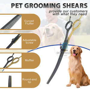 Tijeras de Aseo para Mascotas Curvas Simples de Acero Inoxidable Sostenible de Color Personalizado, de Alta Calidad, Ecológicas y Duraderas - Product Image 2