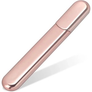 Lime à ongles en acier inoxydable rose doré, polissoir de luxe jetable double face 100 grains 9 cm pour manucure - Product Image 1