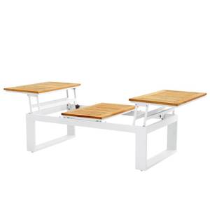 Modern Teak Outdoor Hanno <b>Coffee</b> <b>Table</b> <b>Garden</b> Set Steel Frame Weather Resistant Design Eco-Friendly Durable for 2 Seating - Product Image 1