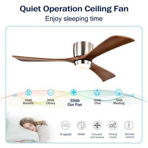 "52" Wood Blade Ceiling Fan with Remote Control & DC Motor 6 Speed Levels Reversible Quiet Operation - Product Image 4