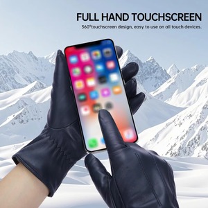 Wholesale Quality Comfortable Sheepskin Leather Custom Dressing <b>Gloves</b> Fashionable Winter Casual Party and Daily Travel Use - Product Image 5