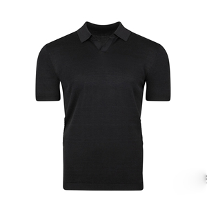 High Quality <b>Black</b> Short Sleeve Knitted Business Summer <b>Men's</b> Knitting <b>Polo</b> <b>Shirts</b> - Product Image 1