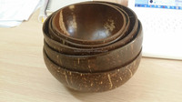 EUTECH QIMA Certifié, Bol en bois de coco naturel de 4,5 pouces, Écologique, Gravé, Ensemble de vaisselle et plateau, Technique personnalisée