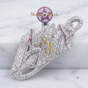 SHRAMAN DIAMOND Collier pour homme Hip Hop Rapper en Argent 925 Plaqué Or, avec Pendentifs Personnalisés Initiales et Nom, Sertis de Diamants, avec Attache Étoile, Pendentifs Fins - Product Image 3