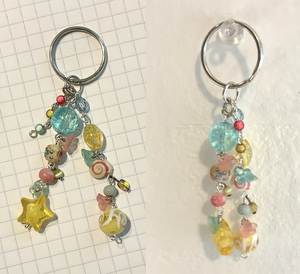 Eco-Friendly Floral Embroidery Beaded Handcrafted Decorative <b>Keychain</b> with <b>Customized</b> Design - Product Image 3