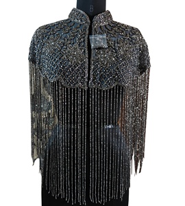 Beautiful Bold Sunflower Design Handmade Breathable Female Style Festival Beaded Bespoke <b>Plus</b> <b>Size</b> Poncho Autumn All Party Wear - Product Image 1