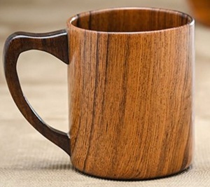 Taza de Madera Ecológica Hecha a Mano, Taza de Café de Madera Maciza con Acabado Natural, Diseño Rústico, Vajilla para el Hogar o Cafetería - Product Image 4