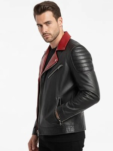 Men's Asymmetrical Black Biker Leather <b>Jacket</b> Motorcycle <b>Punk</b> Rock Zip Up <b>Jacket</b> - Product Image 3