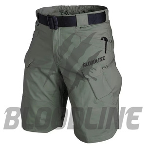 Men's <b>camouflage</b> <b>cargo</b> shorts Elastic waist mid-rise shorts Canvas breathable casual shorts - Product Image 3