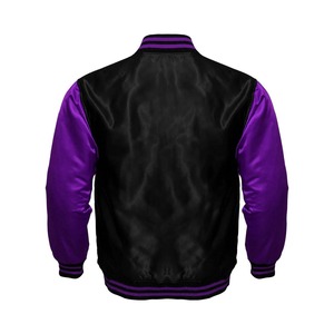 Chaqueta Varsity de Satén para Hombre, Hecha a Medida, Tallas Grandes, Color Liso, Suministro OEM, Ropa de Moda de Alta Calidad - Product Image 4