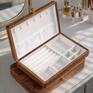 Boîte de rangement pour bijoux pour femmes et hommes, boîte artisanale en bois, boîte à souvenirs de qualité supérieure, étui de présentation et de rangement pour bijoux, fait main - Product Image 2