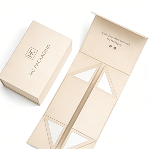 Boîte cadeau pliable personnalisée en gros, colorée, pour cosmétiques, avec ruban, pour Noël - Product Image 1